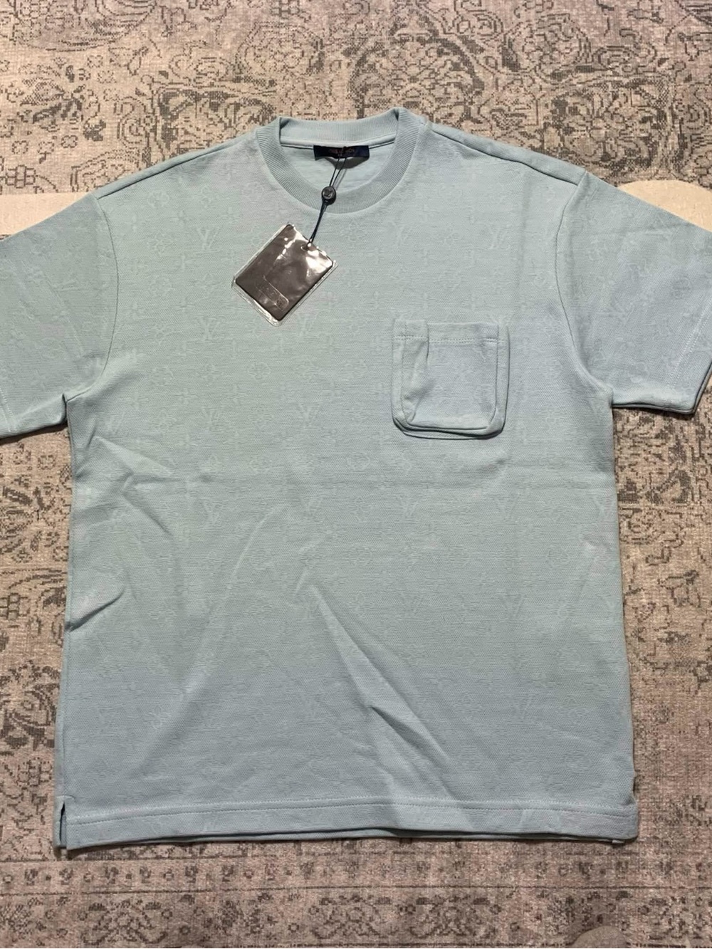 Louis Vuitton Jacquard Pocket Shirt Baby Blue Size M